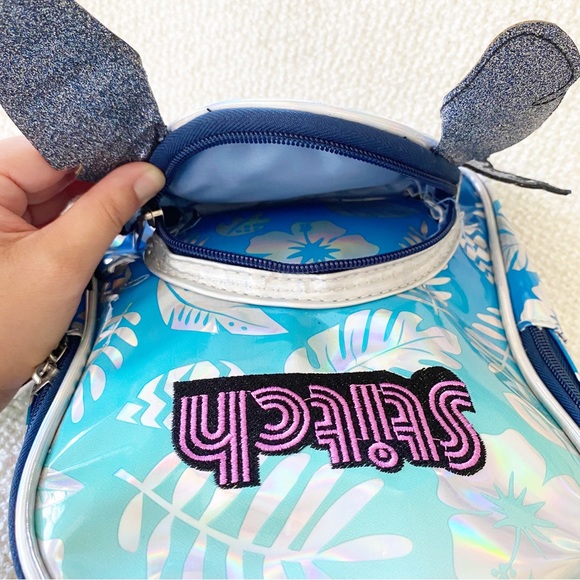 NWT Disney Lilo & Stitch Mini Embroidered Iridescent Dimensional Backpack Purse - Picture 4 of 8